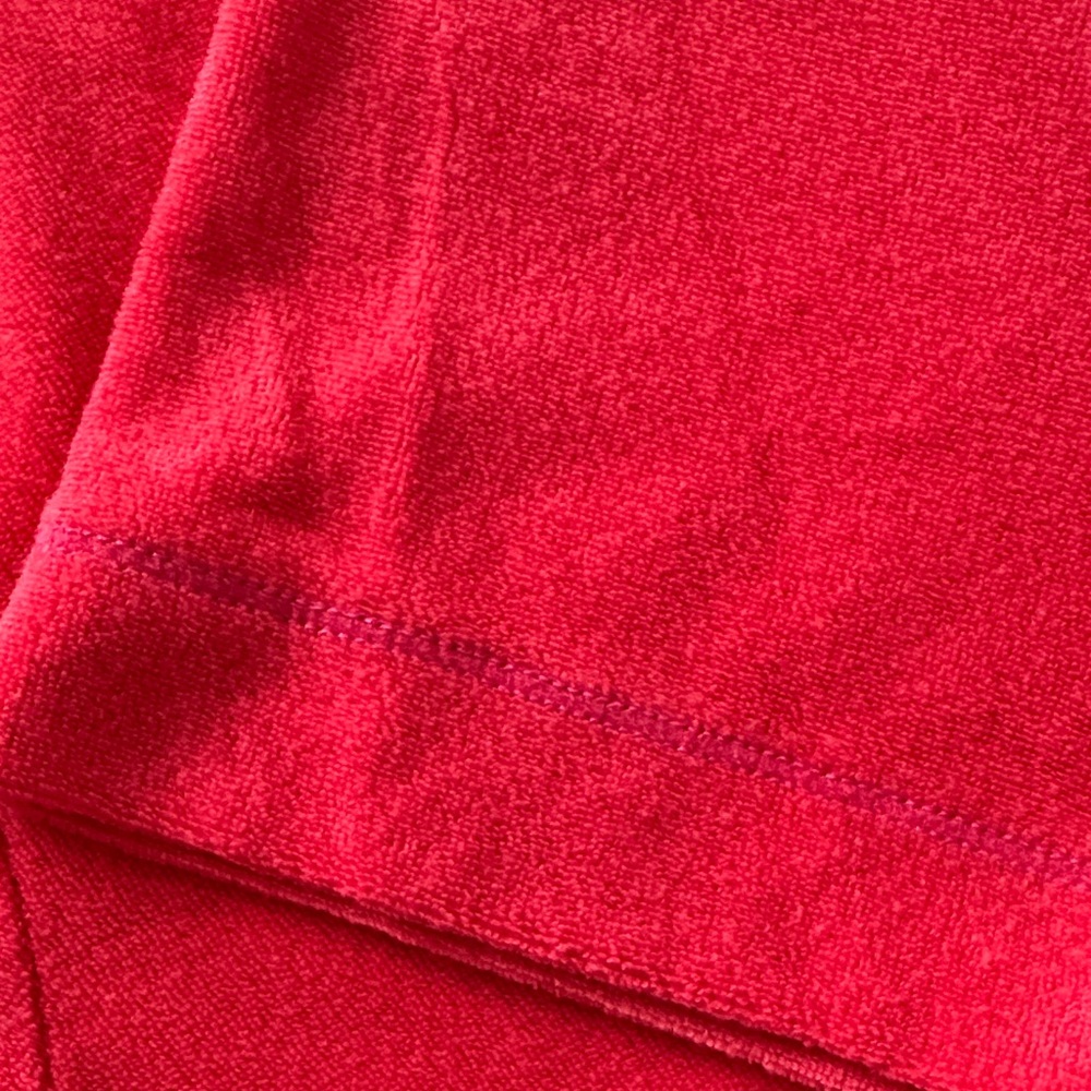 Levi's Red Short Sleeve Cotton Blend Terry Cloth Top with Zipper - Picture 10 of 10